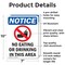 Signmission No Eating Or Drinking, 7 in W x Rectangle, Aluminum OS-2PACK-NS-A-710-V-14500 - alternate 3